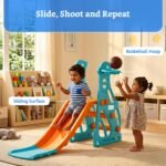 Amazon Brand – Solimo Penguin 2-in-1 Kids Slide with Basketball Hoop & Ball | Medium | Indoor & Outdoor | Safe for Boys & Girls | Age 2-3 Years | Easy Assembly | Multicolor - Image 5