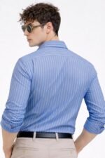 U TURN Men's Casual Printed Striped Stylish Latest Formal Plus Size Shirt for Men | Cotton Mix 220 GSM - Image 4