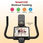 SPARNOD FITNESS SSB-08 Spin Bike Exercise Cycle for Home Gym with 8kg Flywheel, LED Display, Adjustable Resistance, Silent Belt Drive, 4-way Adjustable Cushioned Seat and 2-way Handlebar, Max User Weight 120 Kg - Image 5