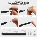 4smarts Magnetic Stylus Pen for Kindle Scribe, Remarkable 2, BOOX, Wacom – EMR Pen with 5 Replacement Nibs, Auto Wake, Palm Rejection, No Battery Needed - Image 7
