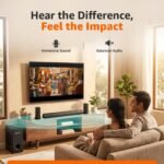 amazon basics 120W Soundbar with Subwoofer, 5.1 Channel Surround Sound System for TV, Home Theatre Speaker with HDMI ARC, Bluetooth 5.3, USB, AUX, Remote Control, LED Display, Black - Image 3