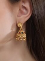 Fashion Frill Fashion Frill Traditional Gold Plated Necklace Set For Women | Pearls Jewellery Set For Women | Temple Jewellery Set For Womens Traditional - Image 4