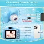 Toy Imagine Kids Digital Camera Toy 3.0MP 1080P Video Camera with 2-Inch Screen & 32GB Capacity USB Rechargeable with Games,Filters,Time-Lapse Educational Birthday Gift for Boys & Girls Age 3–12(Blue) - Image 2