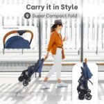 R for Rabbit Poppins Joy Stylish Baby Stroller | Pram for Kids with Reversible Handle | New Born Babies Stroller for 0 to 3 Years Boy and Girl (Blue Grey) - Image 3