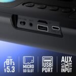 ZEBRONICS Astra 35, Portable Bluetooth Speaker, 16 Watts, Upto 8h Backup, Dual Drivers + Dual Passive Radiators, Call Function, Bluetooth v5.3 | USB | mSD| AUX, TWS, RGB LED - Image 4
