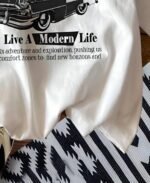 Women's Cotton Blend Oversized Fit Half Sleeve Printed Round Neck T-Shirt - Image 4