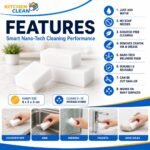 Kitchen Clean® Magic Eraser Cuboids Pack of 5 | Chemical-Free Multipurpose Magic Sponge | Switch Boards, Taps, Wall Stain Remover | Glass, Shoes & Sneakers Cleaning Sponge - Image 5