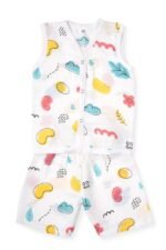 New Born Baby Boy's & Baby Girls Muslin cord set Clothing Top and Aop Shorts Set(Multicolored), (Pack of 5) - Image 3