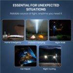 Portronics Eco Glow 2 Tactical Rechargeable Flashlight Torch for Car & Road Emergencies, Adjustable Focus with Telescopic Zoom, Dual Brightness & SOS Modes, 1200mAh Battery for Camping & Hiking - Image 8