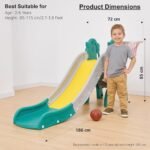 Amazon Brand – Solimo Unicorn 2-in-1 Kids Slide with Basketball Hoop & Ball | Large | Indoor & Outdoor | Safe for Boys & Girls | Age 2-5 Years | Easy Assembly | Multicolor - Image 2