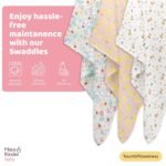 haus & kinder 100% Cotton Muslin Swaddle Wrap for New Born Baby | Pack of 3 (100×100 cm) | Baby Blanket & Swaddles for Newborn | Citrus Groove Collection - Image 5