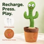 Toy Imagine Rechargeable Talking Cactus Toy for Kids - Musical Dancing, Speaking Cactus Toy for Babies – Educational Talking Toy for Baby Boys & Girls (0-3 Years) – Speaking, Repeating for Toddlers - Image 6