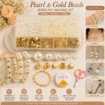 Vinskep Friendship Bracelet Making Kit for Kids - Premium Colorful Beads Jewelry Making Set with Alphabet Beads, Decorative Charms, Elastic Cord & Accessories for DIY Arts & Crafts (Gold Kit) - Image 8