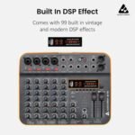 Audio Array 8-Channel Hybrid USB Audio Mixer with 8 Analog & 1in/2out USB Interface, 48kHz/16-Bit, +50dB Gain, Combo XLR, +48, Hi-Z, 3-Band EQ, 99 DSP FX, Bluetooth, Balanced XLR Output | AI-14 - Image 6