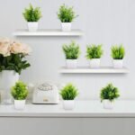 Dekorly Artificial Potted Plants, Artificial Plastic Eucalyptus Plants Small Indoor Potted Houseplants, Small Faux Plants for Home Decor Bathroom Office Farmhouse (Set 0F 8) - Image 6