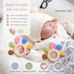 Baby Teether Silicone Teething Toy - BPA Free Food Grade Ring for Infants & Newborns - Textured Sensory Chew Toy for Gum Relief - 3-12 Months Molar Teether with Bear & Bunny Animal Designs - Image 6