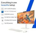 HP OmniStudio All-in-One, Intel Core 5 210H (i5 14th gen), (8GB DDR5, 512GB SSD) FHD, Anti-Glare, 23.8''(60.5cm), Win 11, Office 24, Cotton White, 4.98kg, Dual 3 W Speakers, FHD IR Camera, 24-cu0567in - Image 4
