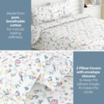 Haus & Kinder Bedsheet for Double Bed King Size, 108X108 Inches King Size Bed Sheet Cotton 186 TC Bedsheets with 2 Pillow Covers- Exotic Wings, White - Image 5