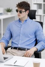 U TURN Men's Casual Printed Striped Stylish Latest Formal Plus Size Shirt for Men | Cotton Mix 220 GSM - Image 3