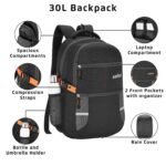 Safari Omega spacious/large laptop backpack with Raincover, college bag, travel bag for men and women, Black, 30 Litre - Image 4