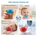 Mee Mee Ultra Light Silicone Baby Pacifier & Teether, BPA-Free, Soft Nipple Design, Oral Soothing, Pack of 2, 0–6 Months, Blue/Red - Image 3