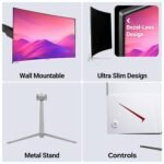 ZEBRONICS AC32FHD LED Curved 75Hz 80Cm (32") (81.28 Cm) 1920x1080 Pixels FHD Resolution Monitor with HDMI + VGA Dual Input, Built-in Speaker, Max 250 Nits Brightness, White - Image 6