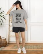 AUSK Oversized T-Shirt for Womens || Graphic Front Printed Loose fit Womens Tshirt - Image 5