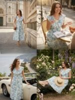 Leriya Fashion Dress for Women | Western Floral Printed One Piece Dress for Women midi | Casual Sleeveless Summer Dresses for Beach & Stylish Party Outifits - Image 7