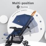 R for Rabbit Poppins Joy Stylish Baby Stroller | Pram for Kids with Reversible Handle | New Born Babies Stroller for 0 to 3 Years Boy and Girl (Blue Grey) - Image 6