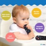 FunBlast Teether for Babies - Silicone Remote Teether for 3+ Month Baby & Toddlers, Teething Toys for Babies and Toddlers, Helps Biting Skills Development, Activity Toys for Baby (Black) - Image 4