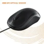 amazon basics Wired USB Mouse, 3-Button, 1000 DPI Optical Sensor, Plug & Play, for Windows/Mac - Image 2