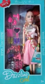 Kammateswara Dazzling Doll Set for Girls - Stylish Dress-Up Fashion Doll with Shoes,Bag & Accessories | Birthday Gift for Kids (Multicolor) - Image 5