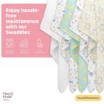 haus & kinder 100% Cotton Muslin Swaddle Wrap for New Born Baby | Pack of 5 (100×100 cm) | Baby Blanket & Swaddles for Newborn | Dream Safari Collection - Image 5