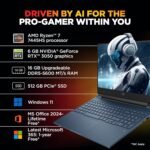 HP Smartchoice Victus, AMD Ryzen 7 7445HS, 6GB RTX 3050, 16GB DDR5(Upgradeable) 512GB SSD, 144Hz, 300 nits, 15.6''/39.6cm, Win 11, Office 24, Blue, 2.29kg, fb3134/20ax, Xbox Gamepass*, Gaming Laptop - Image 5