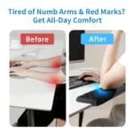 MEKASS L-Shaped Desk Elbow Pad for Desk, Memory Foam Elbow Support Padding with Non-Slip, Ergonomic Desk Edge Cushion, Wrist Comfort Support for Office Home 2 Pcs (Diamond Black) - Image 2