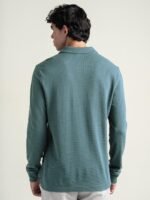 DAMENSCH Statement Popcorn Johnny Collar Full Sleeve Polo with Premium Cotton Blend, Popcorn Texture, Colours by High-IQ Dyes Heavy Weight Fabric T-Shirt for Men - Image 3