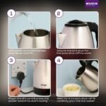 Milton Rapid Electric Kettle 1.8L | 1500 Watts | Stainless Steel Hot Water portable Electric Kettle for Home, Office | Auto Shut-Off with Wide Mouth | Cool-touch Handle and Single-Touch Lid Lock - Image 9