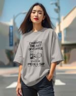 AUSK Oversized T-Shirt for Womens || Graphic Front Printed Loose fit Womens Tshirt - Image 2