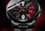 GOLDENIZE FASHION Branded Men's Sport Quartz Watch Car Wheel Multicolour Dial Wheel Dial 360 Rotating Casual Fashion Stainless Steel Alloy Mens &Boy's Luxury Metal Gift Creative Watch - Image 3