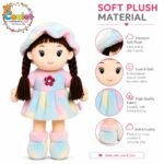 Soft Plush Doll for Kids 42 cm | Cute Rag Doll with Braided Hair & Cap | Washable Stuffed Toy for Girls & Boys | Birthday Gift for Kids (Multicolor) (Multicolor) - Image 3