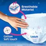 Little's Baby Diapers S Size (Small) Pants Style | 4-8 kg | 80 Count | Comfy Nights Baby Diaper Pants with Leakage Guard & Upto 12 Hours Absorption (40 Count, Pack of 2) - Image 6