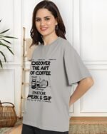 AUSK Oversized T-Shirt for Womens || Graphic Front Printed Loose fit Womens Tshirt - Image 4