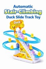 TEC TAVAKKAL Duck Slide Toy Set, Funny Automatic Stair-Climbing Ducklings Cartoon Race Track Set Duck Roller Coaster Escalator Toy with Flashing Lights & Music (Duck Slide Track Set) - Image 8