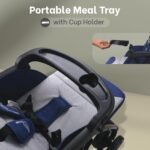 R for Rabbit Poppins Joy Stylish Baby Stroller | Pram for Kids with Reversible Handle | New Born Babies Stroller for 0 to 3 Years Boy and Girl (Blue Grey) - Image 4
