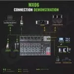 Dabeatz MX06 6 Channel Audio Mixer with 6×XLR/6.35mm Inputs, Bluetooth, USB/PC/MP3 Playback, 99 DSP Effects, 7-Band EQ, Mute, Recording, +48V Phantom Power – DJ, Karaoke, Studio & Live Sound - Image 7