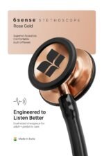 Knya 6sense Stethoscope for Doctors & Residents | Tunable Diaphragm | Dual-Head Chest Piece for Adult & Pediatric Use | Lightweight Stainless Steel | Latex-Free Tubing | Soft-Seal Ear Tips | Premium Gift Box | for Medical Students (Rose Gold) - Image 3