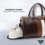 Fur Jaden Weekender Travel Duffle Bag with Separate Shoe/Laundry Compartment for Men & Women Made of Vegan Leather - Image 5