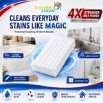 Kitchen Clean® Magic Eraser Sponge Pack of 2 | 4X Strong Stain Cleaning Remover for Walls, Kitchen, Bathroom Tiles, Glass & Shoes | Just Add Water - Image 2