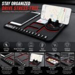 Car Dashboard Mat Organizer with Phone Holder | Anti-Skid Silicone Dashboard Storage Pad | Universal Car Interior Accessories for Mobile Phone, Coins, Keys, Sunglasses, Cards & GPS - Image 2