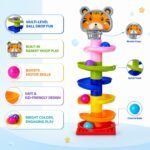Amazon Brand - Jam & Honey Rolling & Swirling Ramp Drop Toy for Kids 3+ Years, 5-Layer Ball Drop Track with 4 Balls, Early Learning Activity Toy, BIS Certified Safe - Image 2